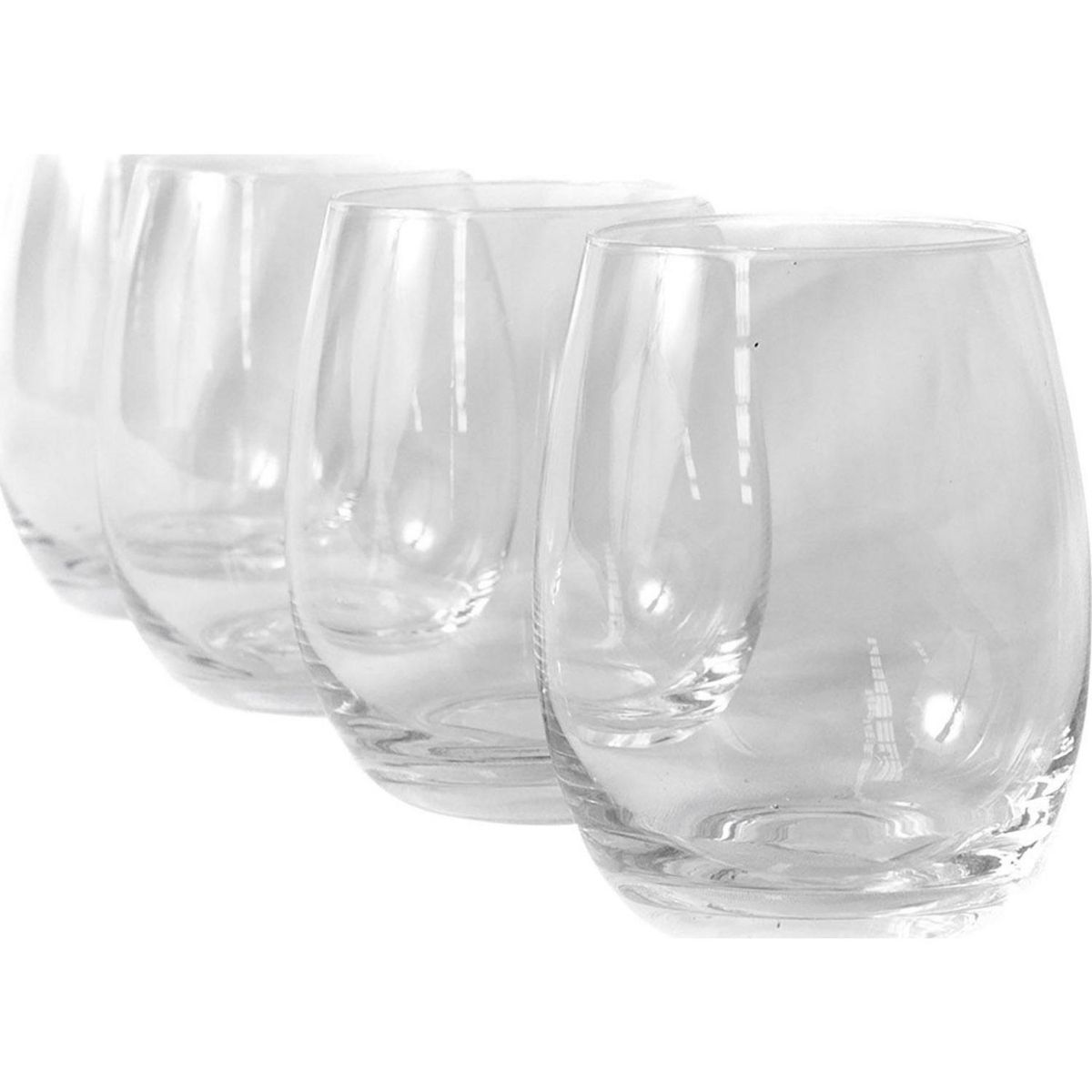 DECO EXPRESS - Set 4 Vasos Bajo de Vidrio 308 ml Transparente