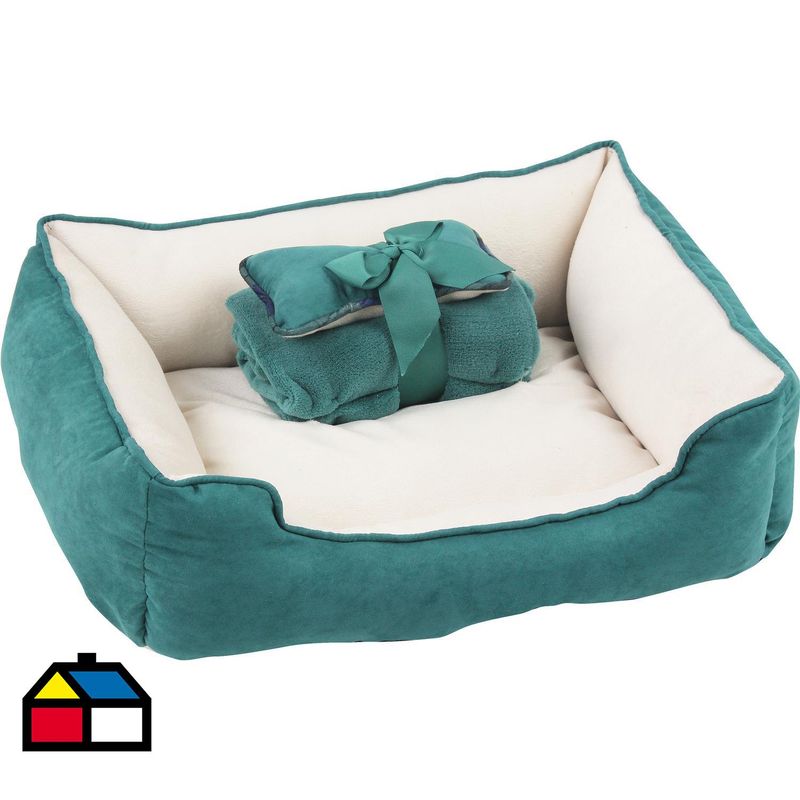 PAWISE - 3 en 1 Cama/Manta/Cojín para Perro 18x43x56 cm Verde