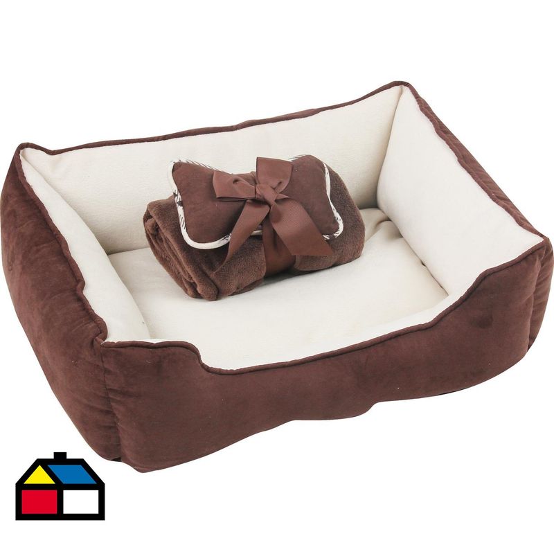 PAWISE - 3 en 1 Cama/Manta/Cojín para Perro 18x43x56 cm Café