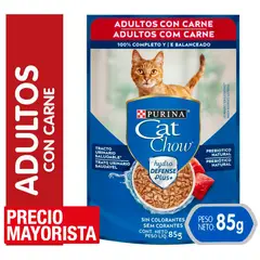 CAT CHOW - Pouch adultos carne 85 gr