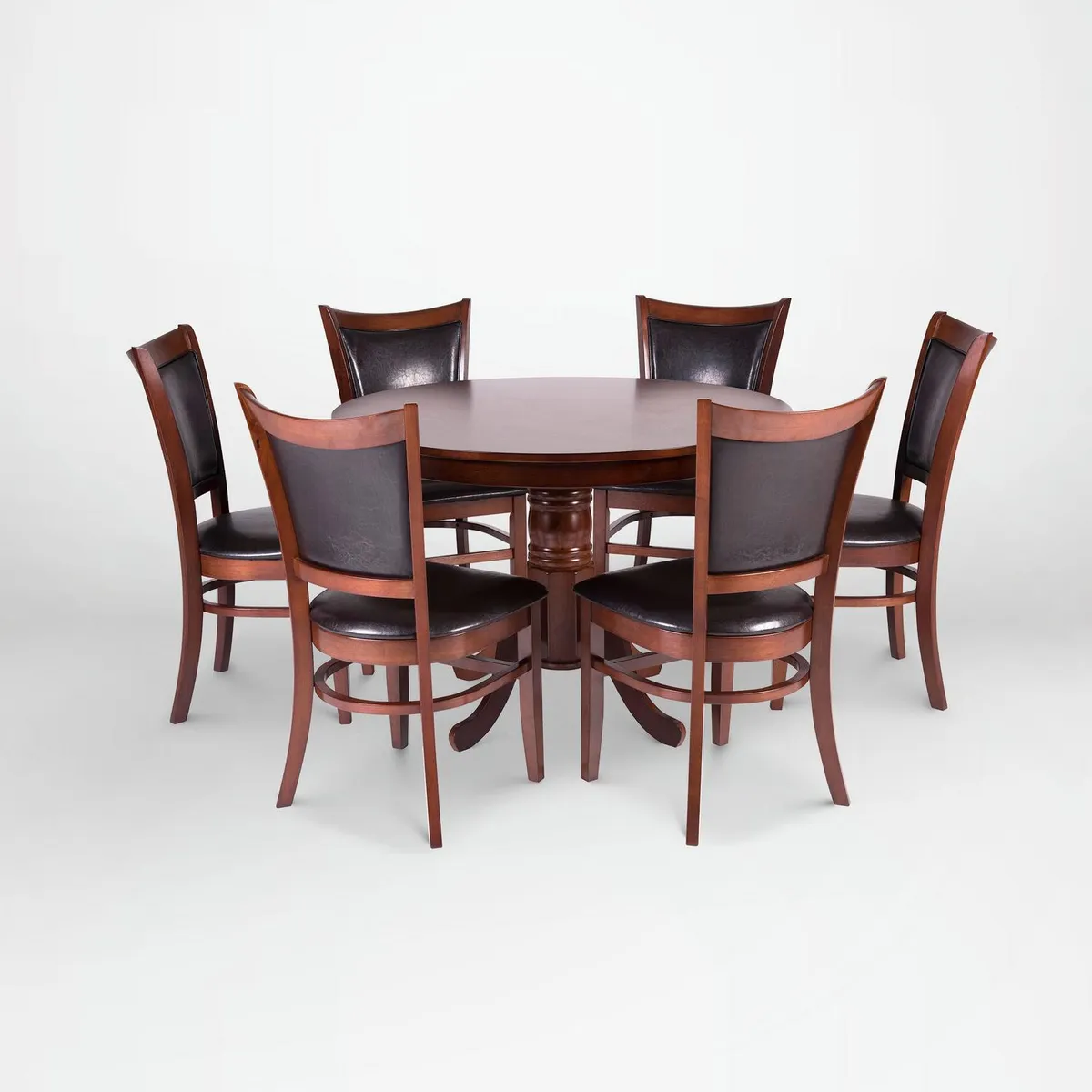 CIC - Juego de Comedor Calabria 6 Sillas Mesa Redonda 106x75x106 cm Café