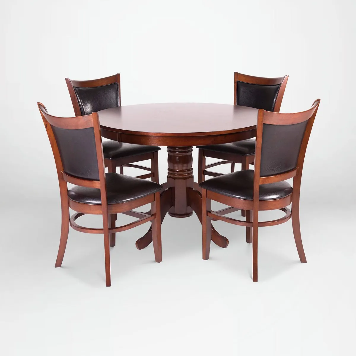 CIC - Juego de Comedor Calabria 4 Sillas Mesa Redonda 106x75x106 cm Café