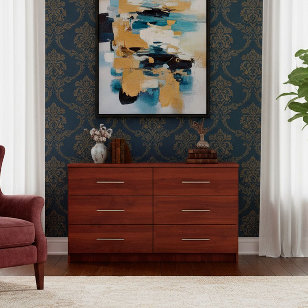 CIC - Cómoda 6 Cajón(es) ALTAIR 120x69x45 cm Cerezo