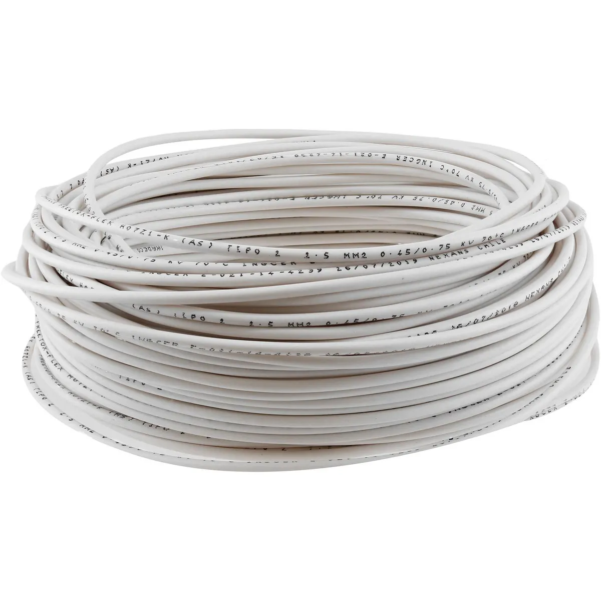 MADECO - Cable Libre de Halógenos H07Z1-K 1x2,5 mm2 Blanco 50 metro(s) 
