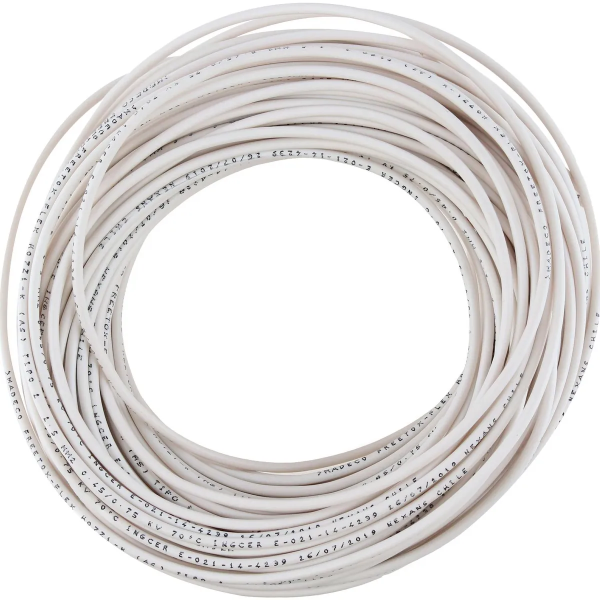 MADECO - Cable Libre de Halógenos H07Z1-K 1x2,5 mm2 Blanco 50 metro(s) 