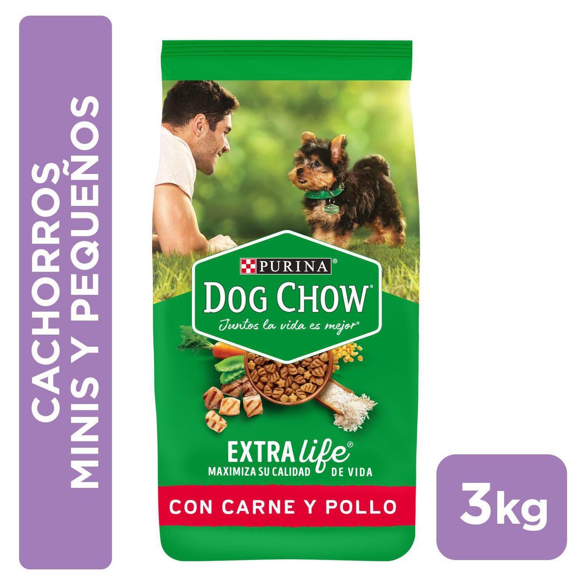 DOG CHOW - Alimento para Perro Cachorro Carne y pollo 3 kg