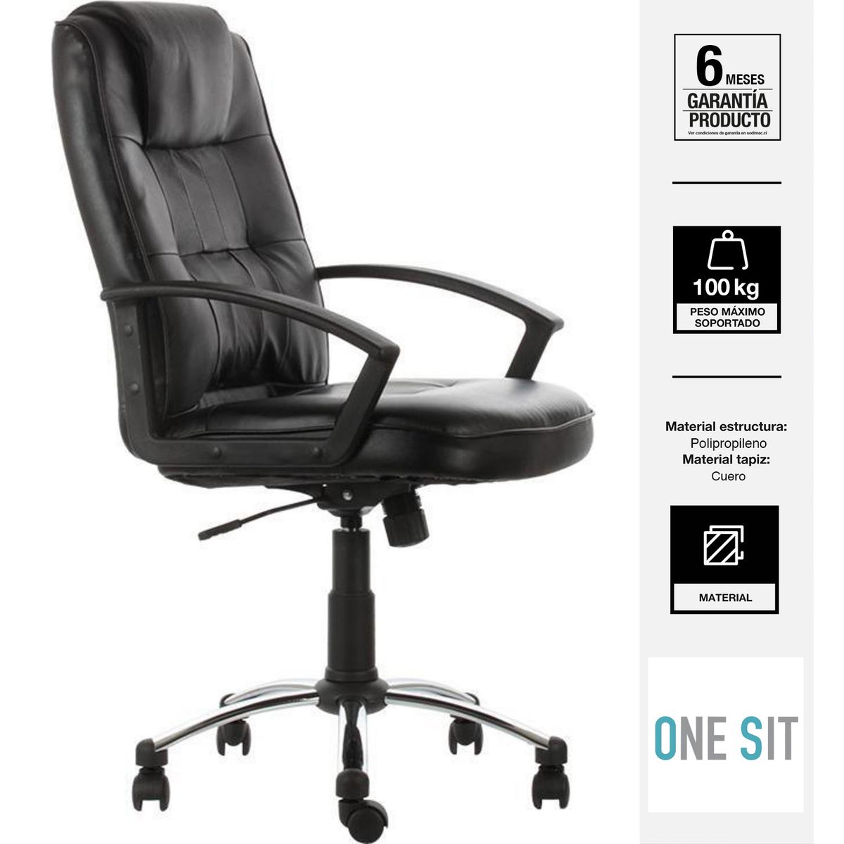 ONE SIT - Silla Escritorio Ejecutiva Elegance Negro