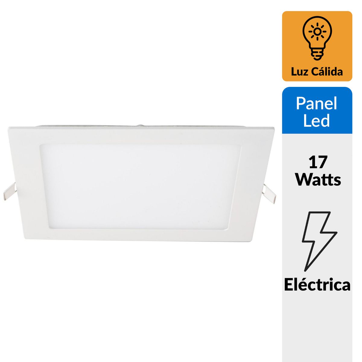 EGLO - Panel embutido Fueva cuadrada blanco 17W led luz cálida