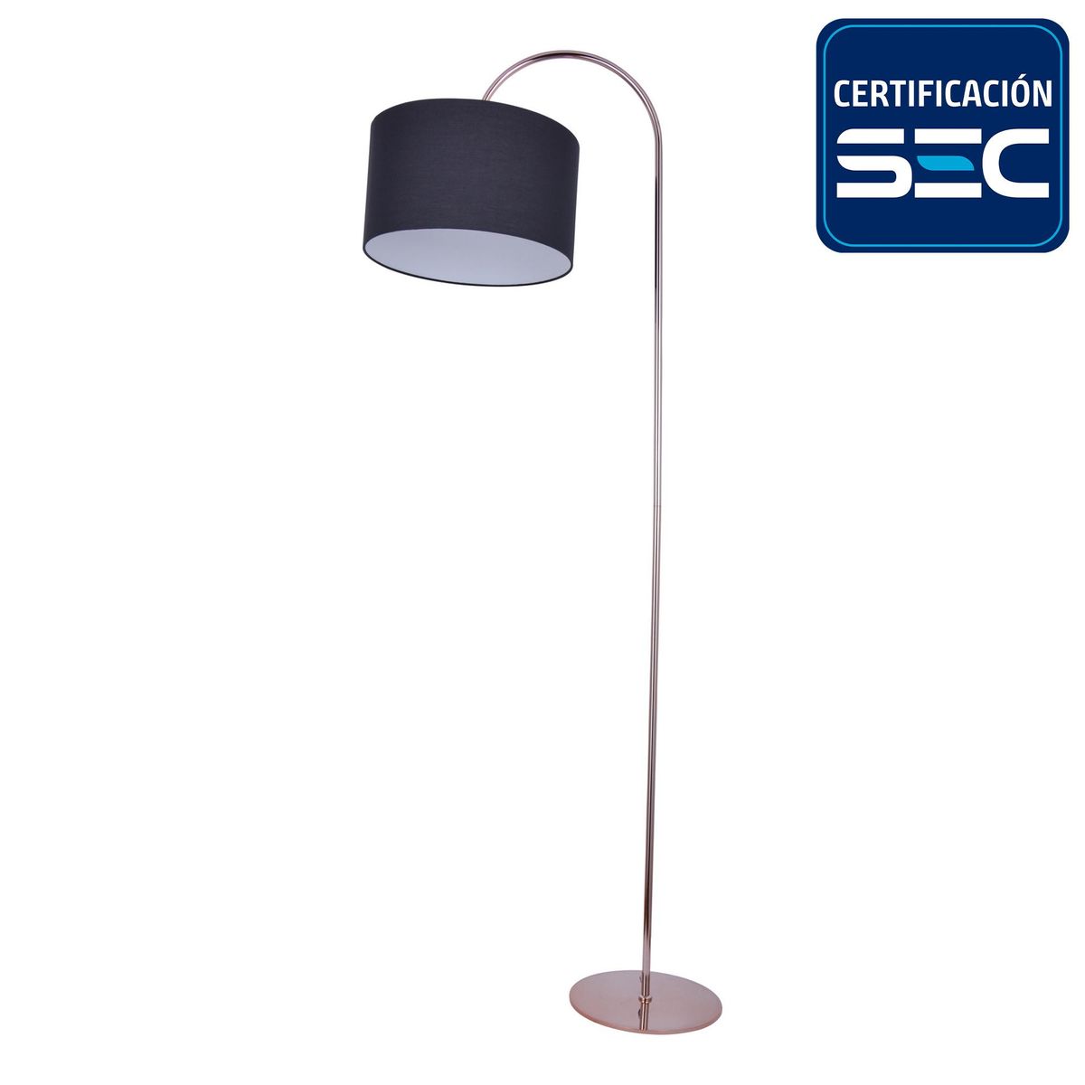 DISEÑO 3 - Lámpara de Pie Curva Cobre Naranjo 40x180 cm