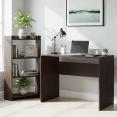 SILCOSIL - Escritorio repisa + estante melamina chocolate