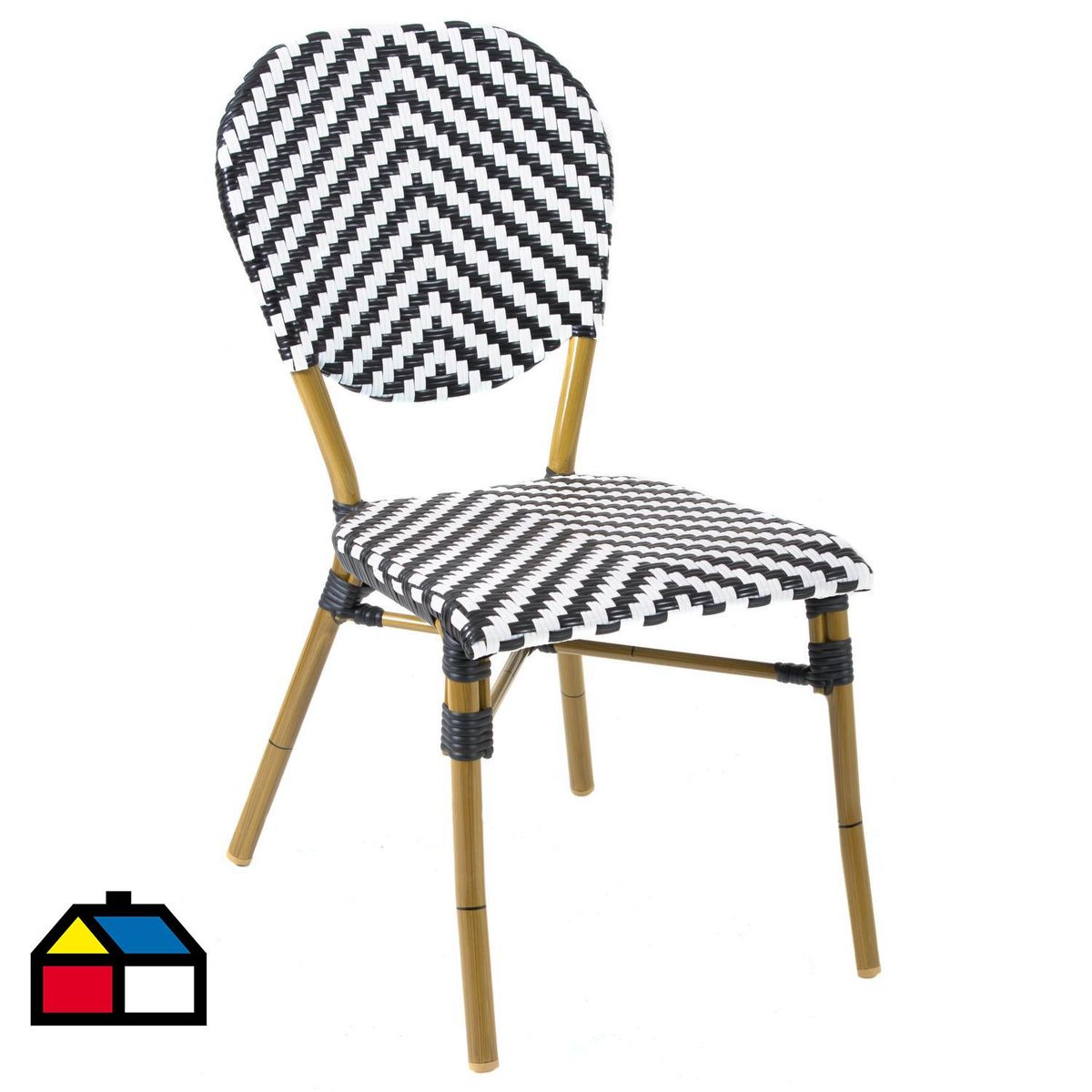Silla para Terraza Bambú Look Bambu Blanco y negro 88x45x62 cm, marca JUST HOME COLLECTION - Foto Principal