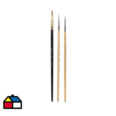 Set 3 pinceles redondos premium