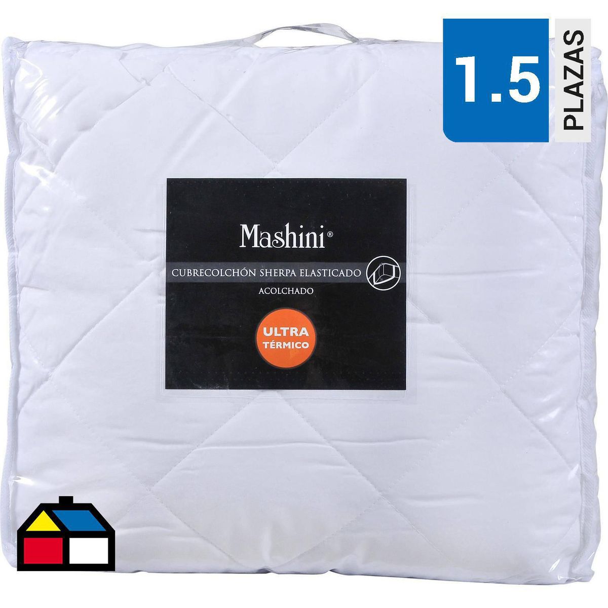 MASHINI - Cubrecolchón Sherpa 1.5 plazas Blanco