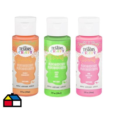 Set 3 Pintura acrlica fluorescente