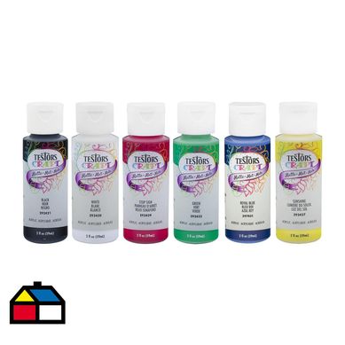 Set 6 Pintura acrlica colores variados mate