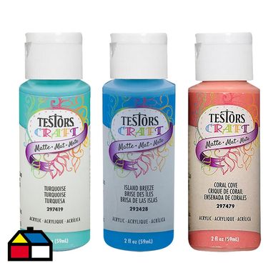 Set 3 pinturas acrlicas isla mate