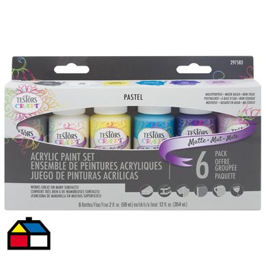 Set 6 Pintura acrlica pastel mate