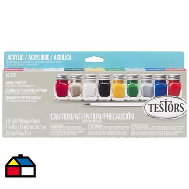 Set de 9 pinturas acrlicas variados colores