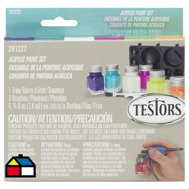 Set de 6 pinturas acrlicas variados colores