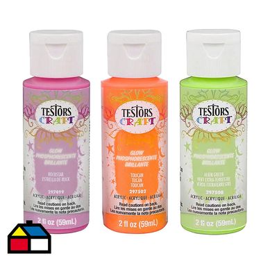 Set 3 Pintura acrlica glow dark