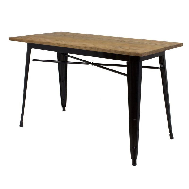 DE PIES A CABEZA - Mesa madera 120x60x73 cm negro mate