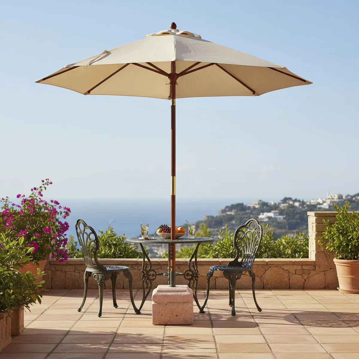 BASE PIEDRA - Base para Quitasol 11 kg Rojo