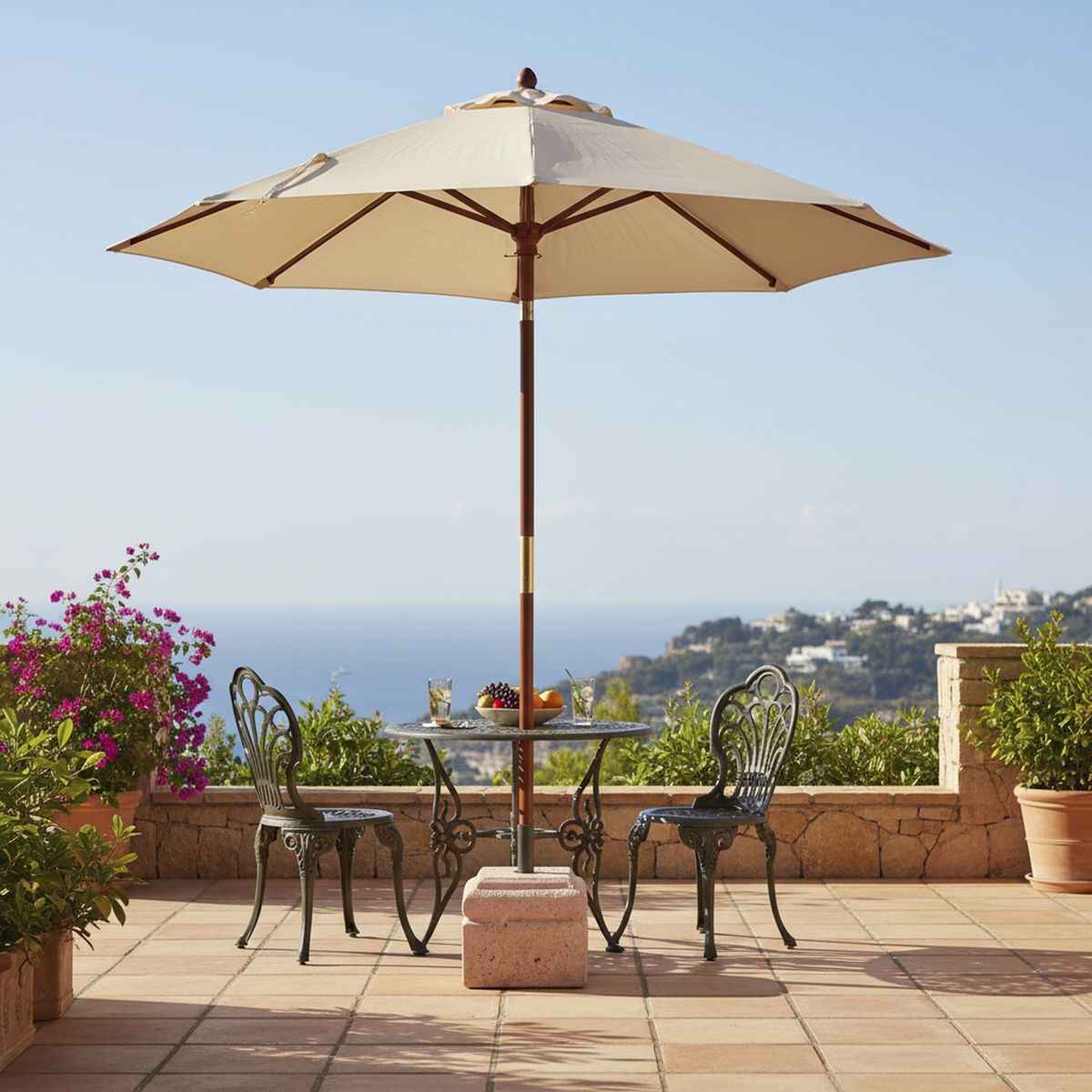 BASE PIEDRA - Base para Quitasol 11 kg Rojo