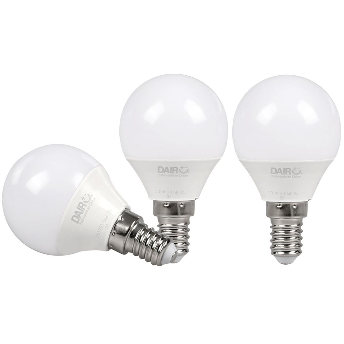 DAIRU - Pack 3 Ampolletas Led Bola 3.5 W E14 250 lm Luz Cálida