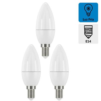 Pack 3 led vela E14 3,5W luz fra