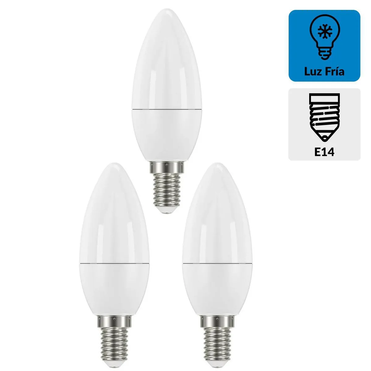 DAIRU - Pack 3 Ampolletas Led Bola 3.5 W E14 250 lm Luz Fría