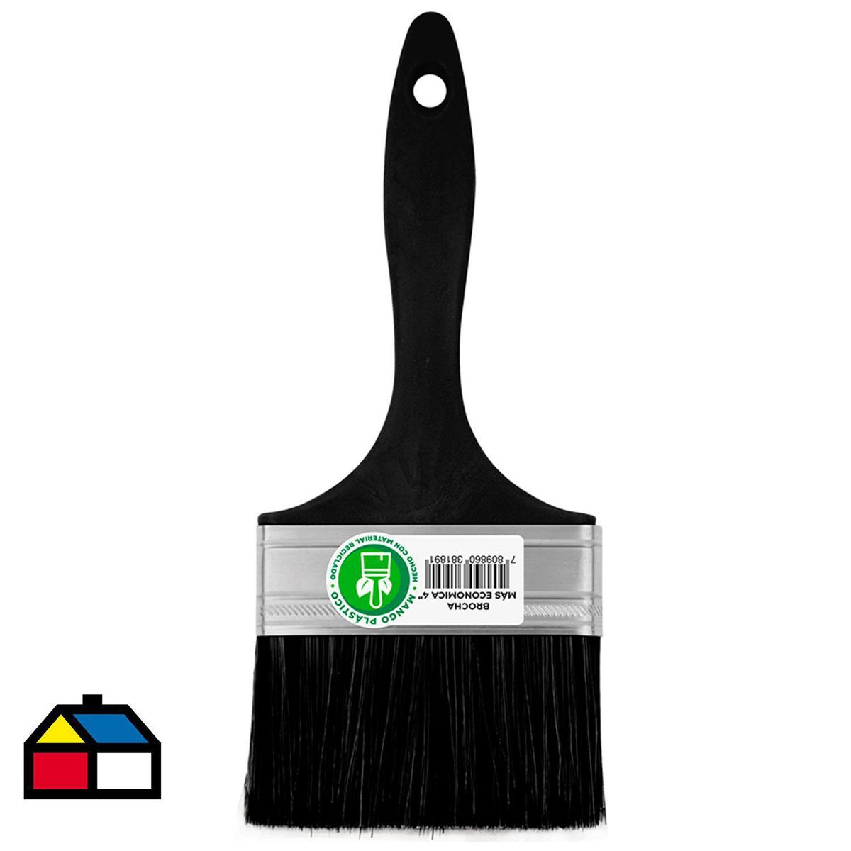 MAS ECONOMICA - Brocha Mas Economica 4 Pulgadas Filamentos Sintéticos Amarillo