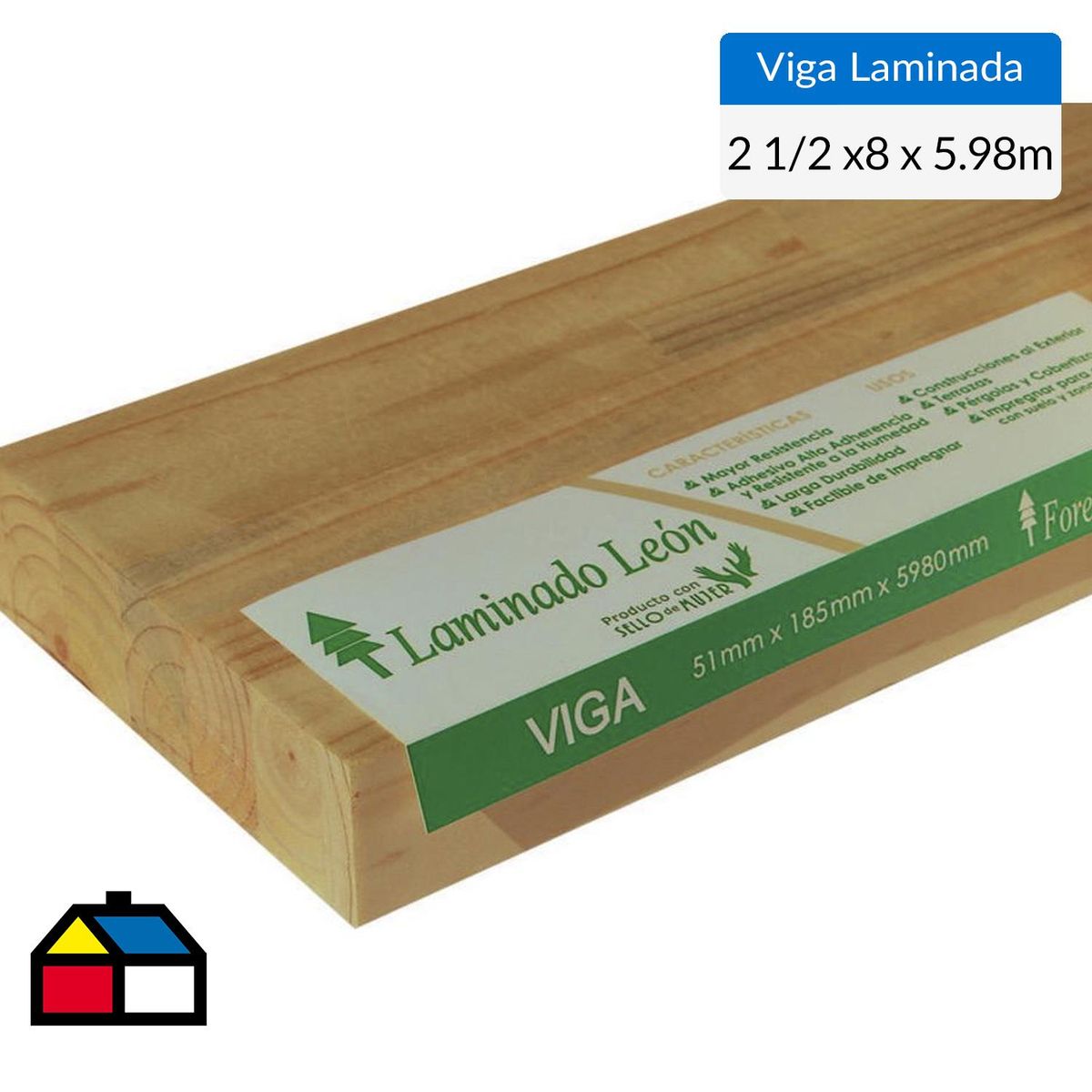 LEON - Viga Laminada pino Radiata 51 x 185 mm 5,98 m