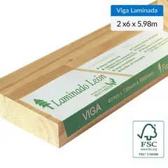 LEON - Viga Laminada pino Radiata 40 x 138 mm 5,98 m