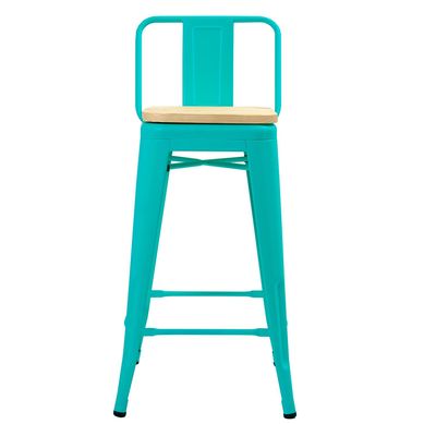 Piso respaldo bajo turquesa asiento madera 77 cm