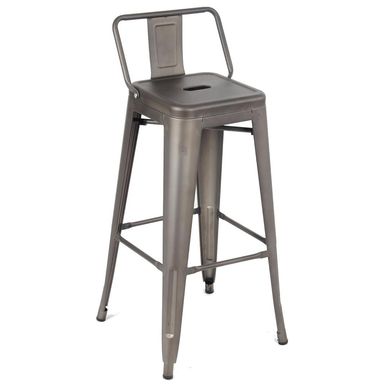 Piso tolix respaldo bajo gris acero 66 cm