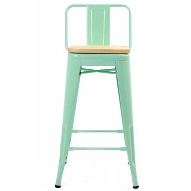 Piso respaldo bajo verde asiento madera 77 cm