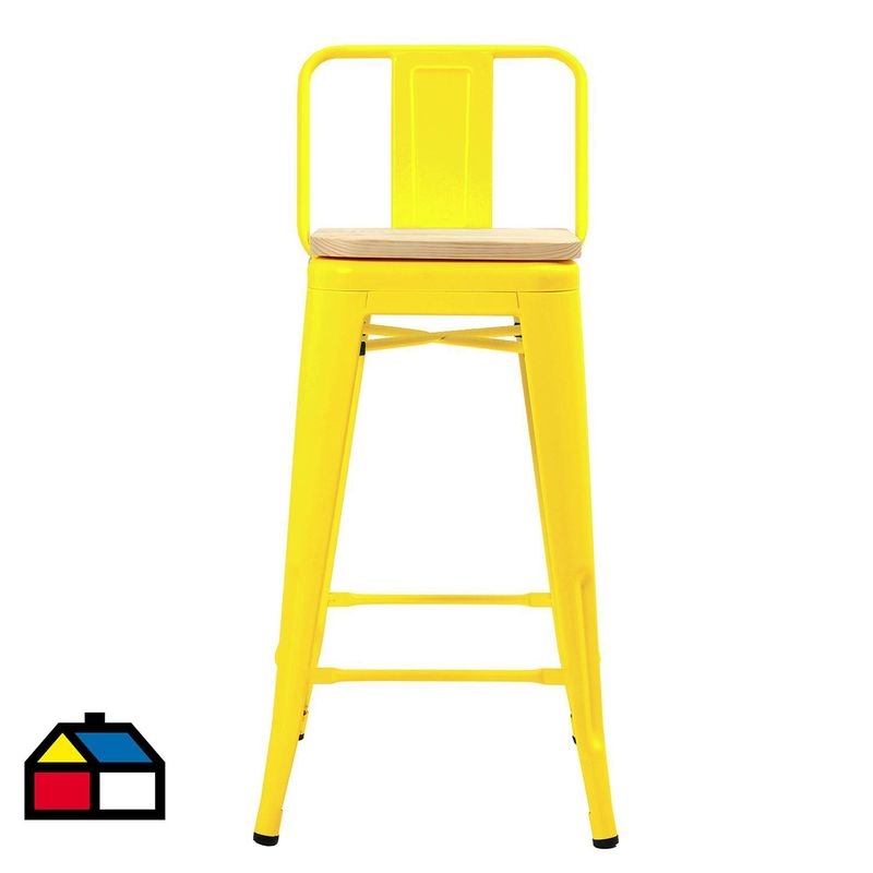 DE PIES A CABEZA - Piso Respaldo Bajo Amarillo 94x43x30 cm