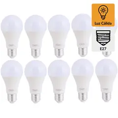 DAIRU - Pack 10 Ampolletas Led 10.5 W E27 950 lm Luz Cálida