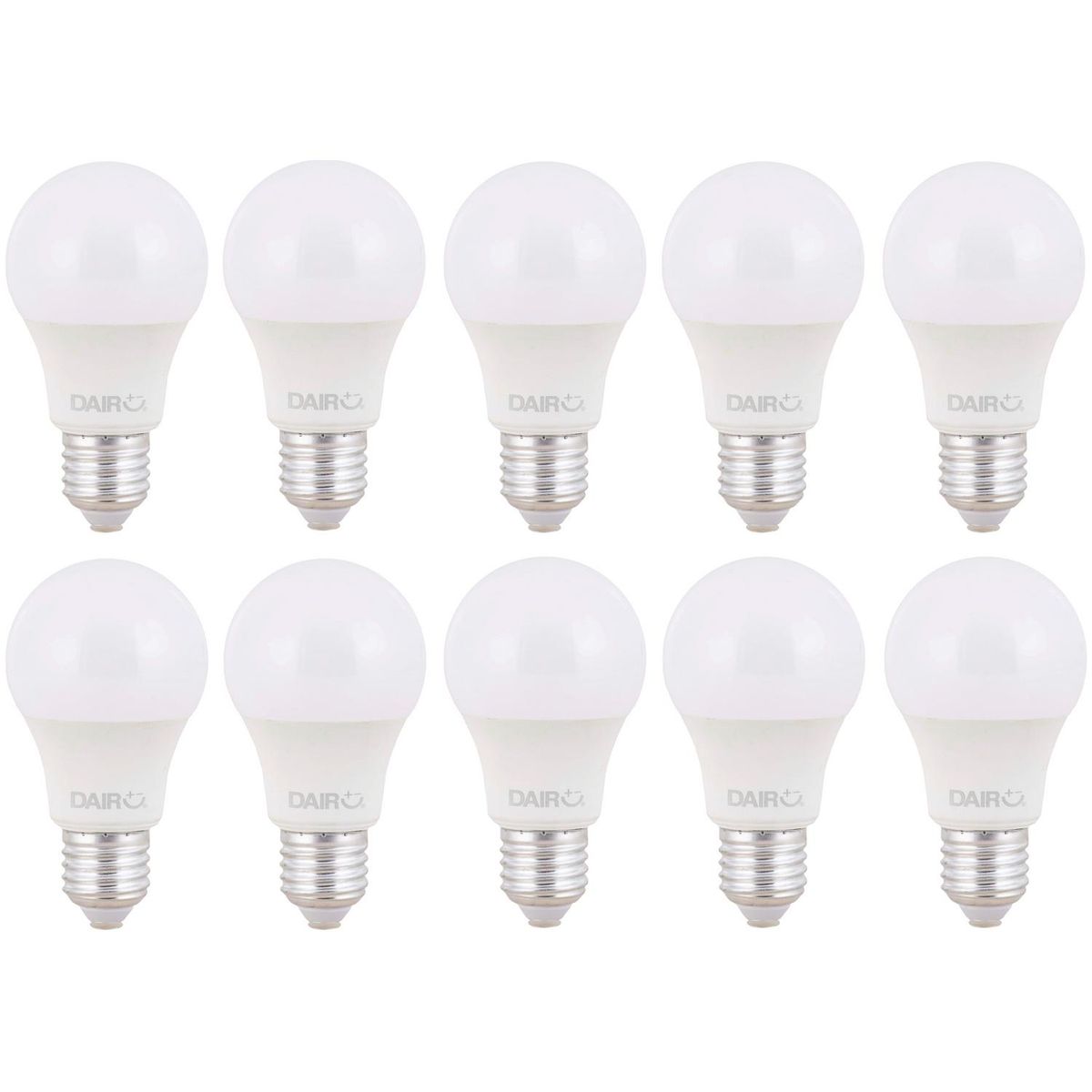 DAIRU - Pack 10 Ampolletas Led 8.5 W E27 800 lm Luz Cálida