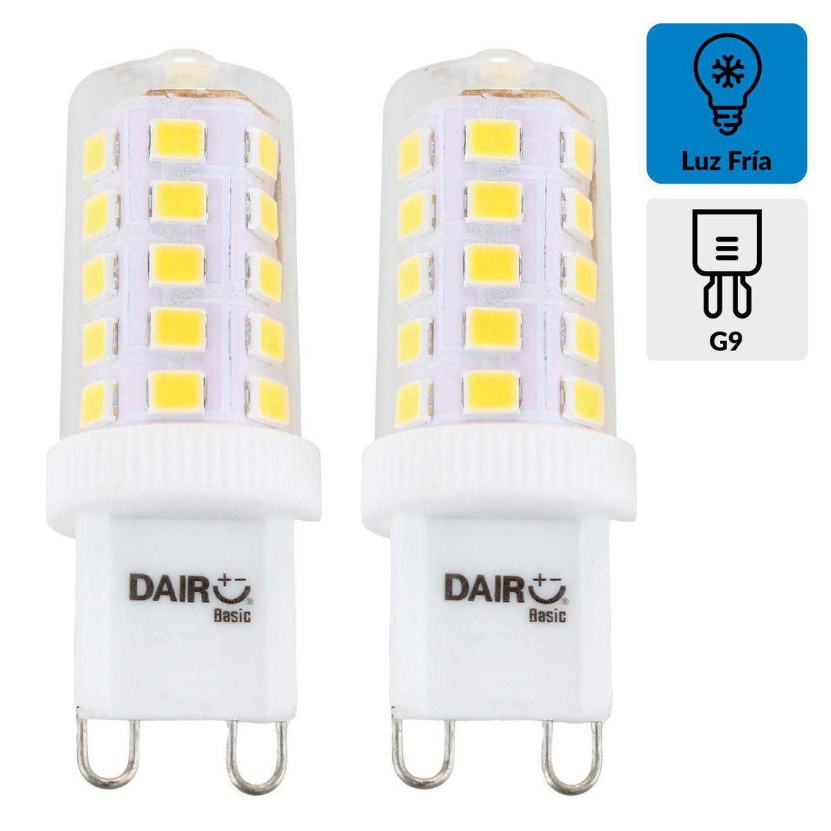 DAIRU - Pack 2 Ampolletas Led 3.5 W G9 380 lm Luz Fría
