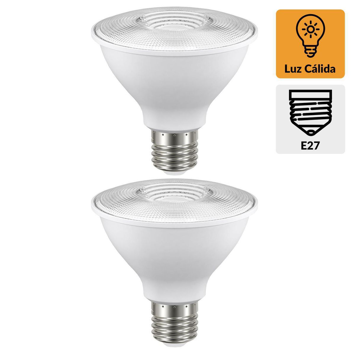 DAIRU - Pack 2 Focos Led 8.5 W E27 900 lm Luz Cálida