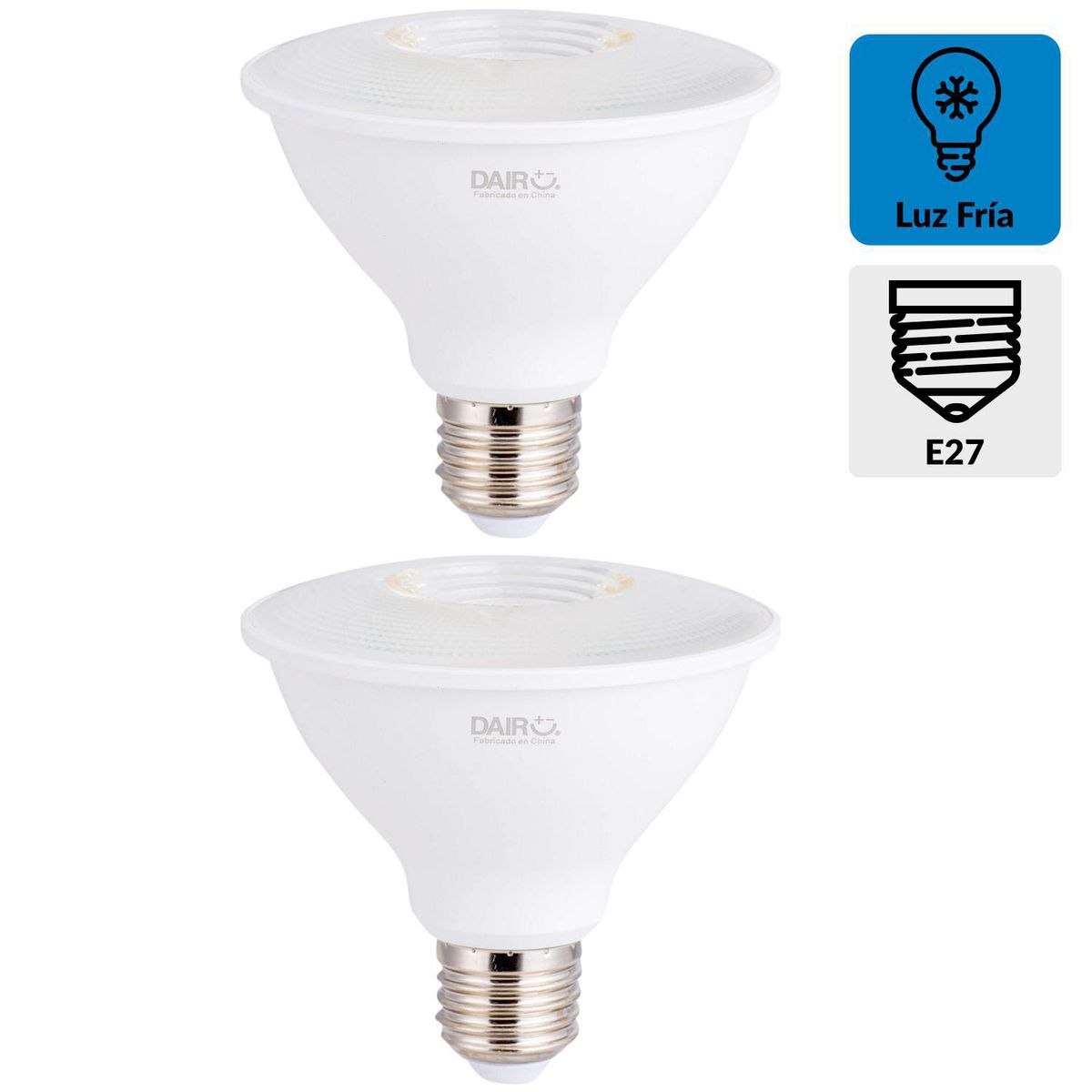 DAIRU - Pack 2 Focos Led 8.5 W E27 900 lm Luz Fría