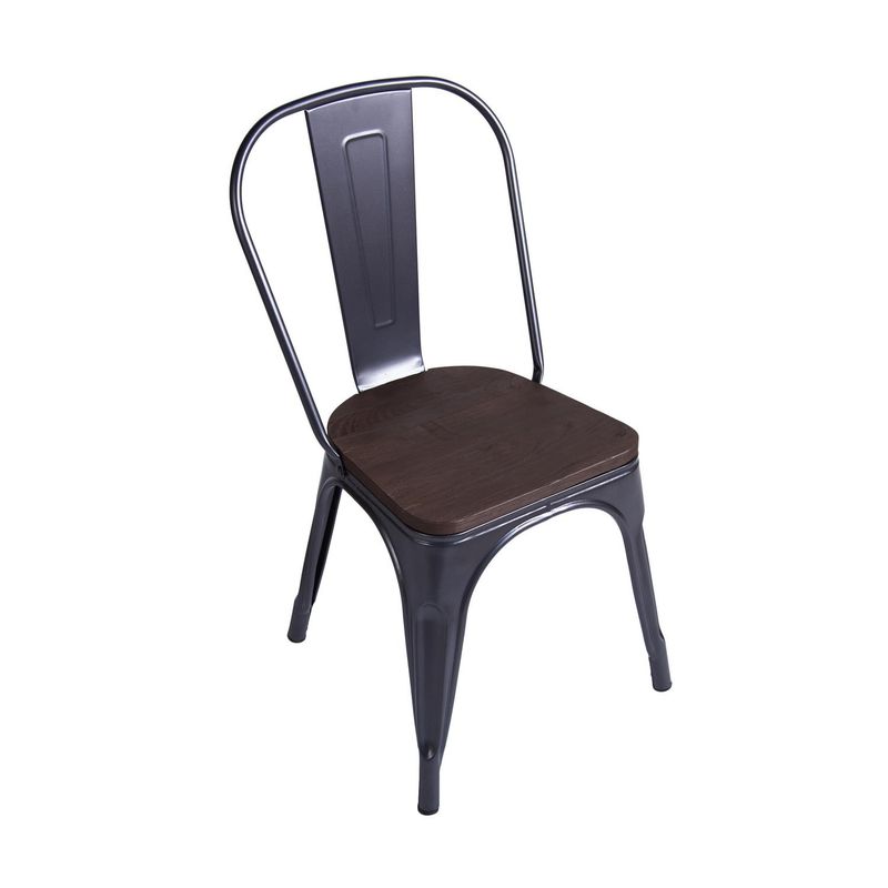 WHITE MARKET - Silla Tolix Gris oscuro 85x53x45 cm