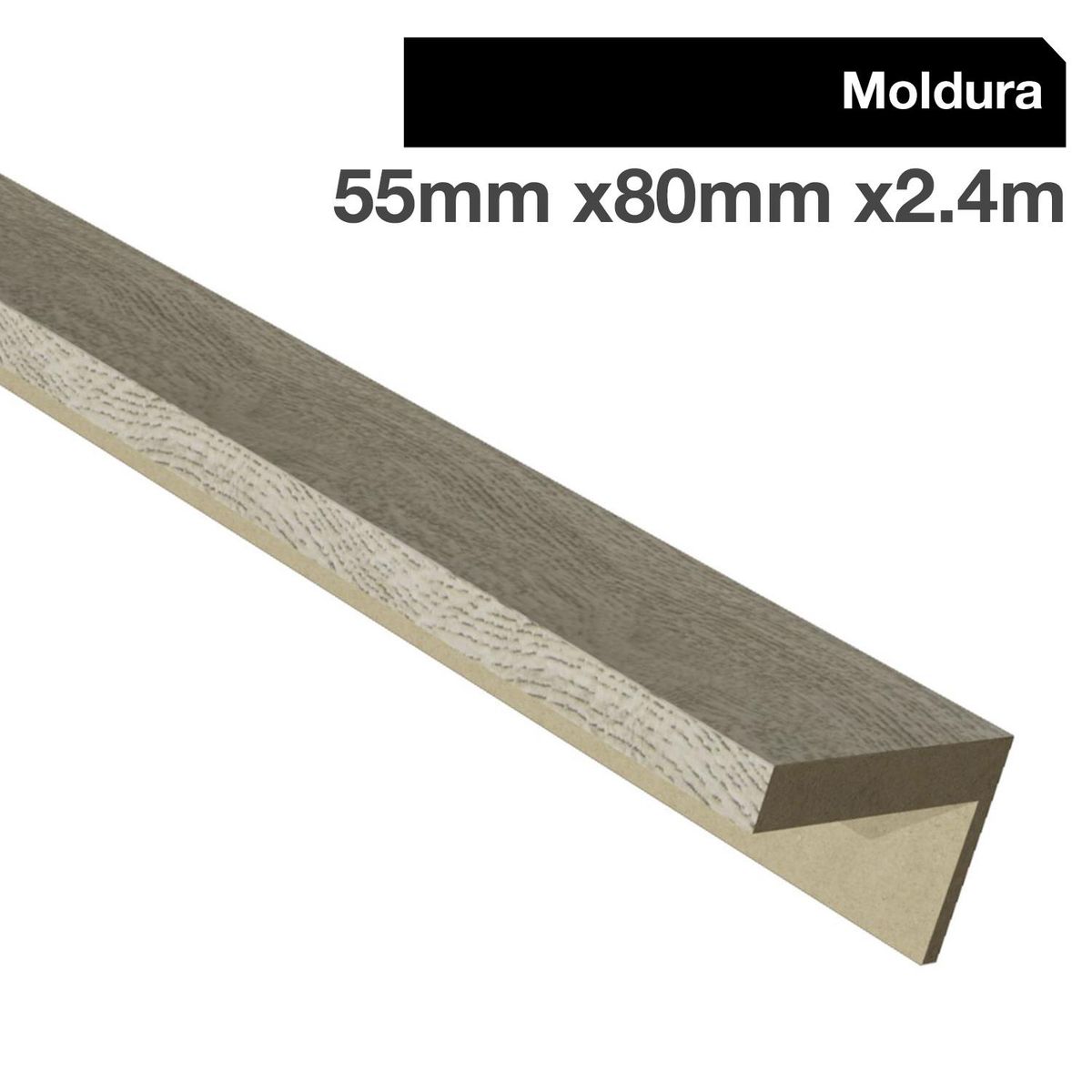 HOLZTEK - Moldura Puerta MDF Ceniza 80 mm 5.5x240 cm