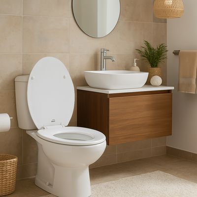 Imagen 2 del producto Asiento WC elongado madera blanco