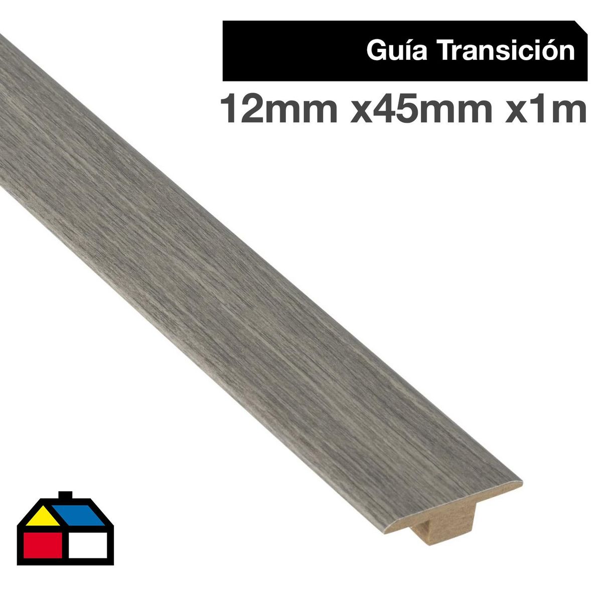 MAFORSA - Pack 2 unidades Guía de Transición MDF Ceniza Atenas 45 mm 1.2x100 cm