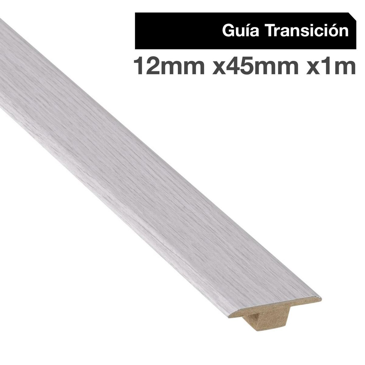 MAFORSA - Pack 2 unidades Guía de Transición MDF Nature White 45 mm 1.2x100 cm