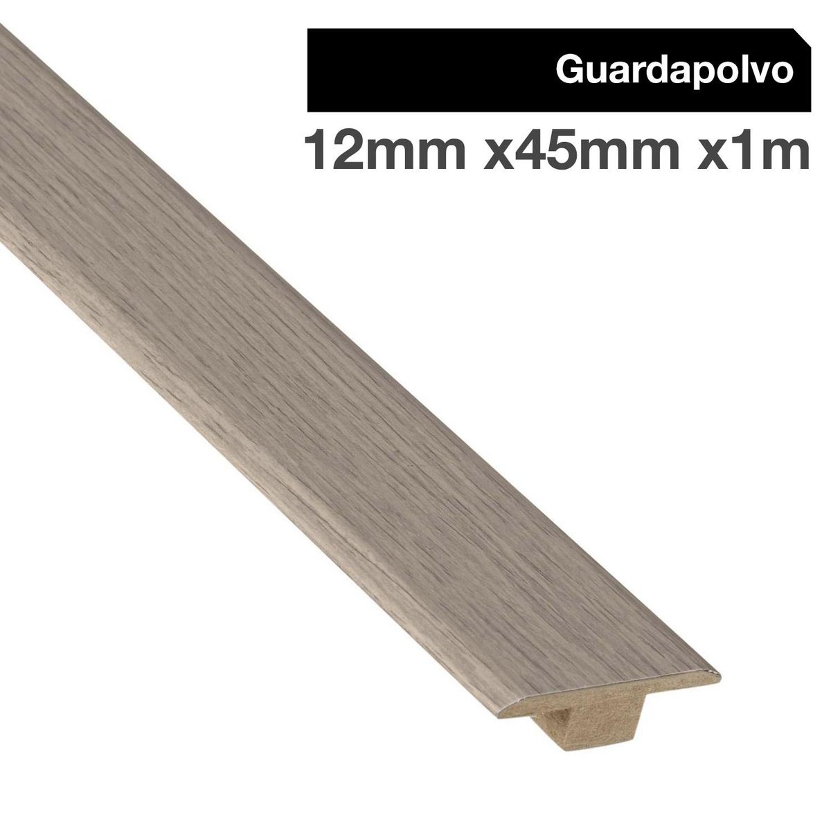 MAFORSA - Pack 2 unidades Guía de Transición MDF Gris Ceniza 45 mm 1.2x100 cm