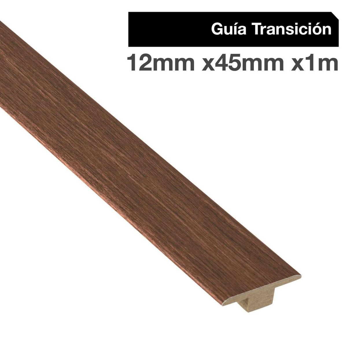 MAFORSA - Pack 2 unidades Guía de Transición MDF Merbau 45 mm 1.2x100 cm