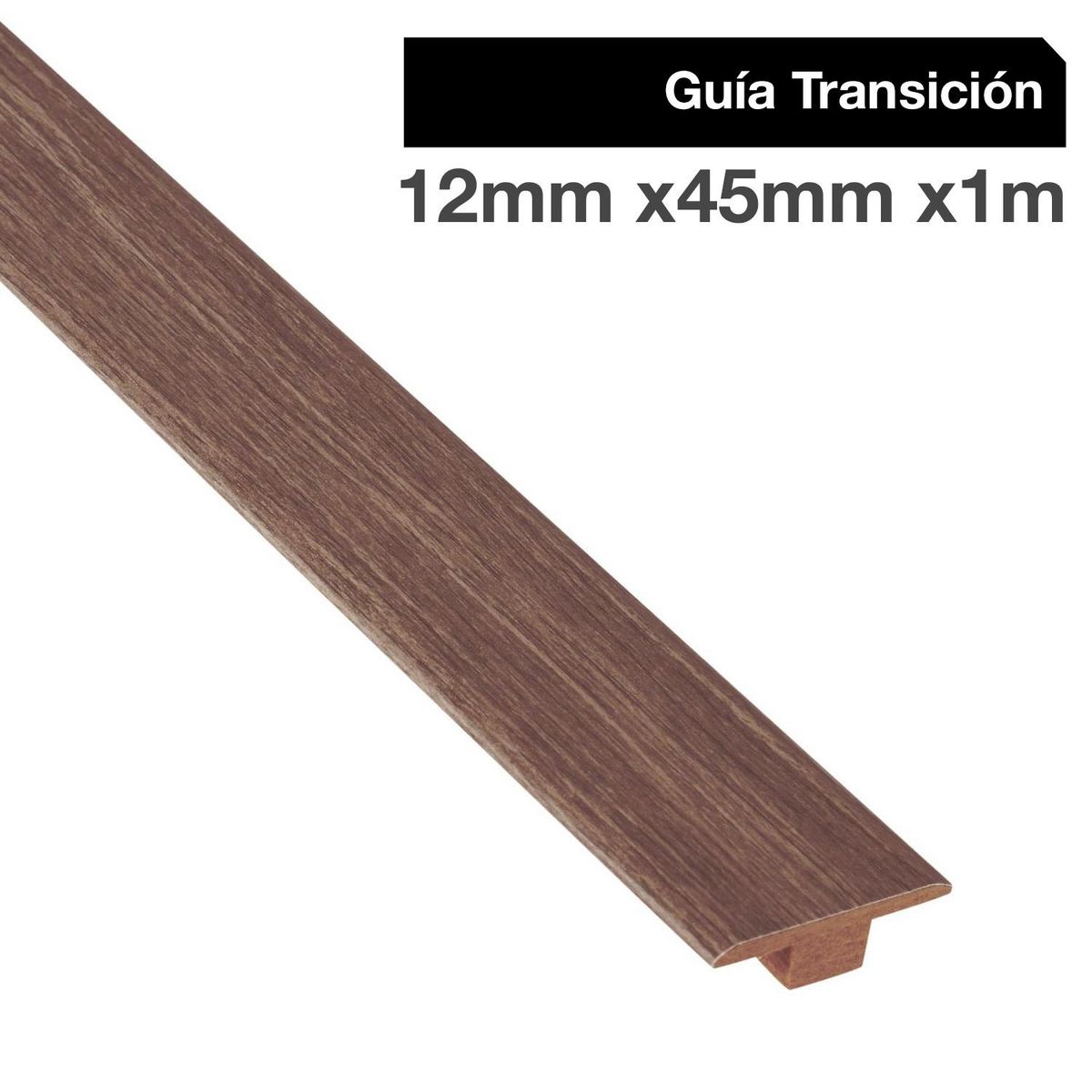 MAFORSA - Pack 2 unidades Guía de Transición MDF Roble Biselado 45 mm 1.2x100 cm